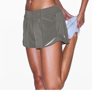 Lululemon Hotty hot shorts 4 inch… Grey Sage color… low rise.. size 4